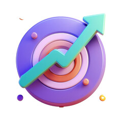 Stock Market Chart on Bullseye 3D Smart Investment and Trading Icon