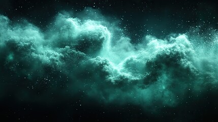 Obraz premium green explosion with cloud of dust vector with black background