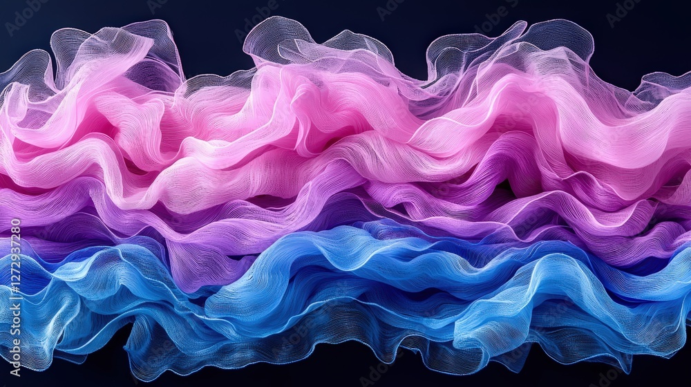 Aufkleber abstract representation of a group of graceful wavy waves creating a flowing motion