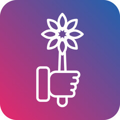 Hand Bouquet Icon Style