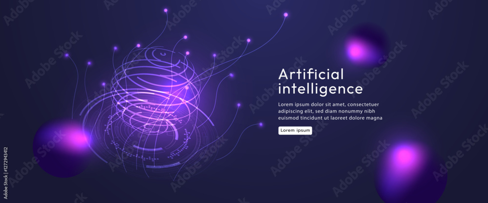 Poster hi-tech digital technology futuristic circuit digital. abstract futuristic design. ai, artificial in