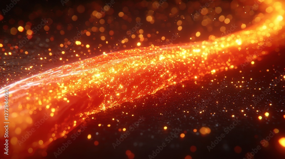 Poster mesmerizing dance of red and yellow light creating a vibrant and colorful atmosphere