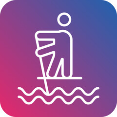 Standup Paddleboarding Icon Style