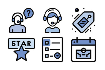 Communication icon set vector art illustration