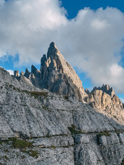 imposing landscape of the hiking of tre cime di lavaredo
