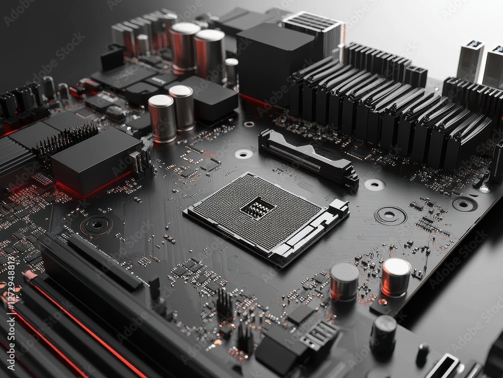 Aufkleber gigapixel resolution mapping of motherboard components in high-fidelity technology lab