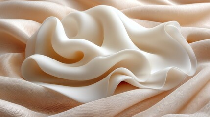 Obraz premium Closeup of white cloth featuring a delicate white flower creating a serene mood