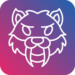 Saber Toothed Tiger Icon Style