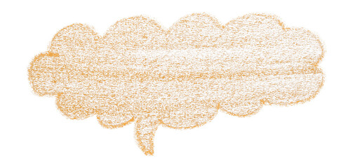 Separate orange speech bubble on transparent background.