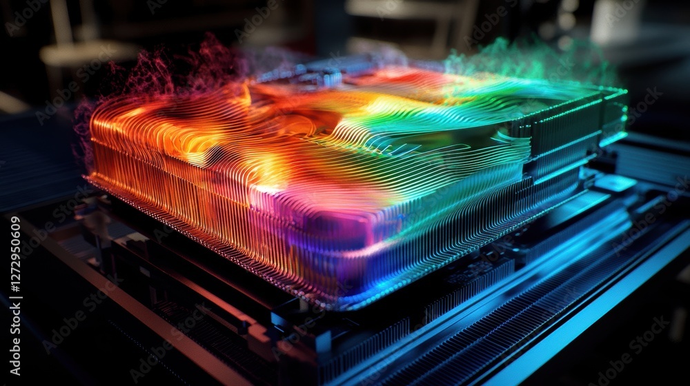 Poster visualizing ram thermal dissipation high-fidelity gigapixel renderings in a controlled environment