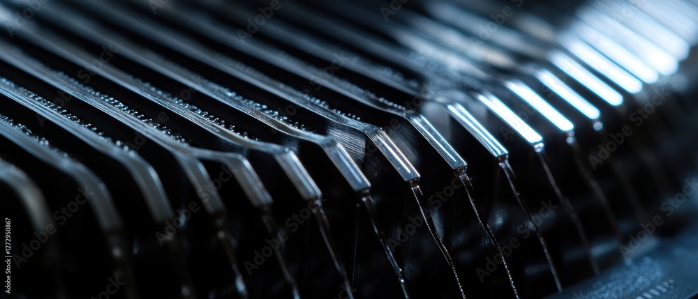 Poster close-up of graphics processor heatsink in high fidelity gigapixel imaging
