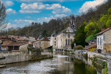 Fototapeta premium view of Brantome village, Dordogne, France