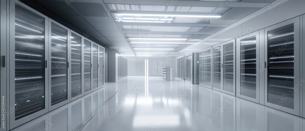 Poster exploring a digital environment high-tech data center with gigapixel imagery