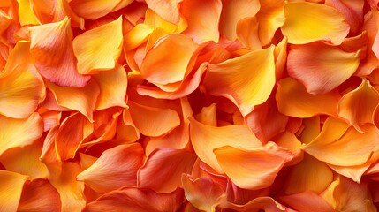 A Collection Of Orange And Yellow Rose Petals