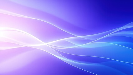 Fototapeta premium Serene Digital Flowing Lines Abstract Background, Blue Purple Gradient, AI Art
