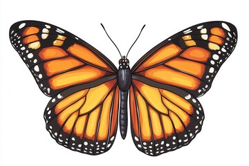 Fototapeta premium Bright and Cheerful Butterfly Character in Playful Cartoon Style for Kids. Generative AI