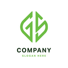 GS Initial natural vector logo template