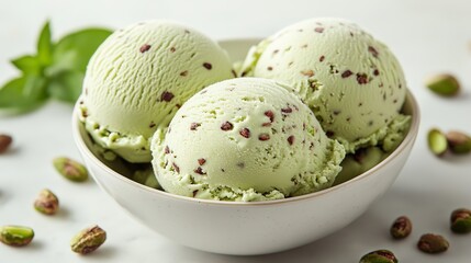 high quality pistachio ice cream png with transparent background for digital and print design projects