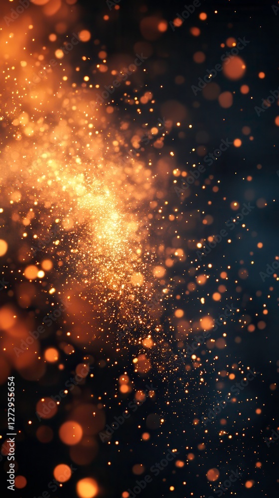 Aufkleber sparks of light dance in the dark, creating an abstract spectacle of motion. generative ai
