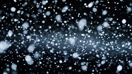 Fototapeta premium Snowfall on a Dark Background, Beautiful Winter Evening Atmosphere
