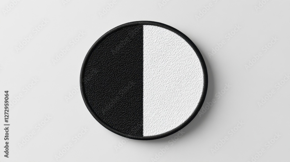 Canvas Prints black and white circular texture design on round modern background