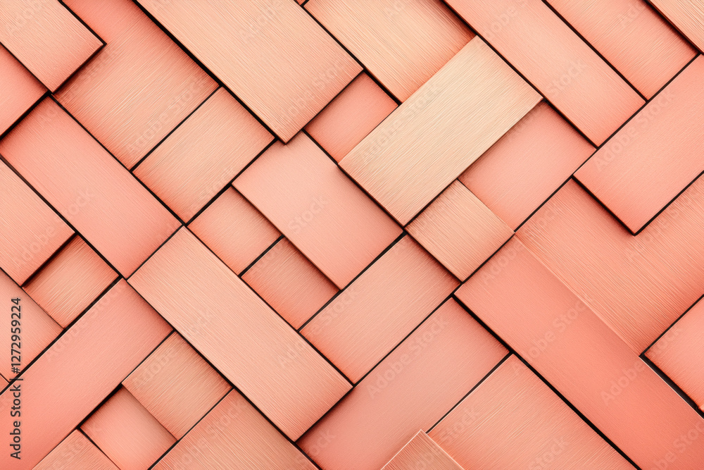 Poster textured rose gold metallic background with geometric patterns and depth