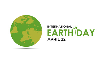 Vector graphic of Earth day is observed every year on April 22. Support for environmental protection and raise awareness about the importance of preserving our planet. Banner poster.