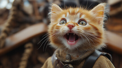 Fototapeta premium Meow Like a Pirate 