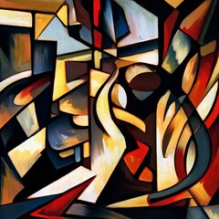 Cubism Geometric Patterns Abstract Overlays