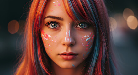 Obraz premium portrait of anime girl digital art style illustration painting generative ai