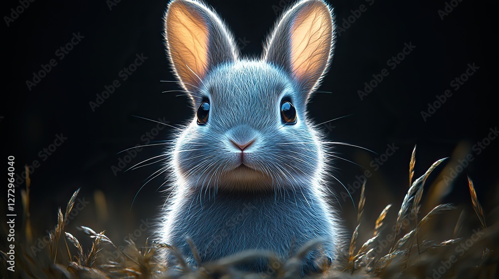 Poster high resolution rabbit png isolated on transparent background for creative design projects and anima