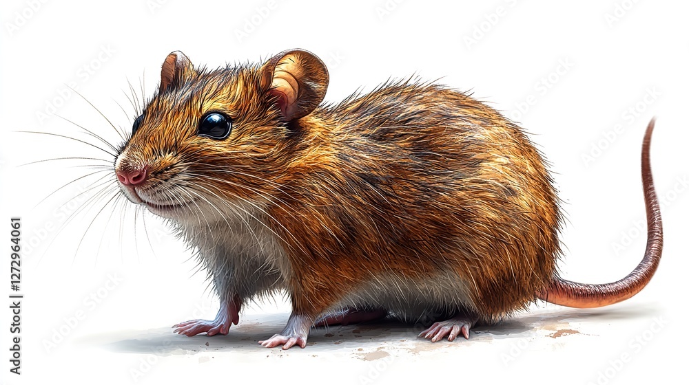 Poster high resolution rat isolated on transparent background for realistic wildlife illustrations and educ