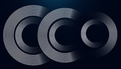 Futuristic Abstract Background with Circular Interconnected Cyan Lines on a Dark Gradient, Creating a Sleek, Minimal, and Modern Design for Business and Technology Branding