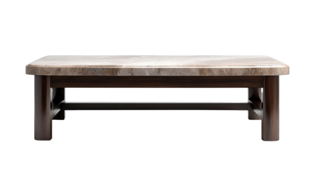 Elegant wooden coffee table with a smooth surface and sturdy construction, ideal for modern living spaces.