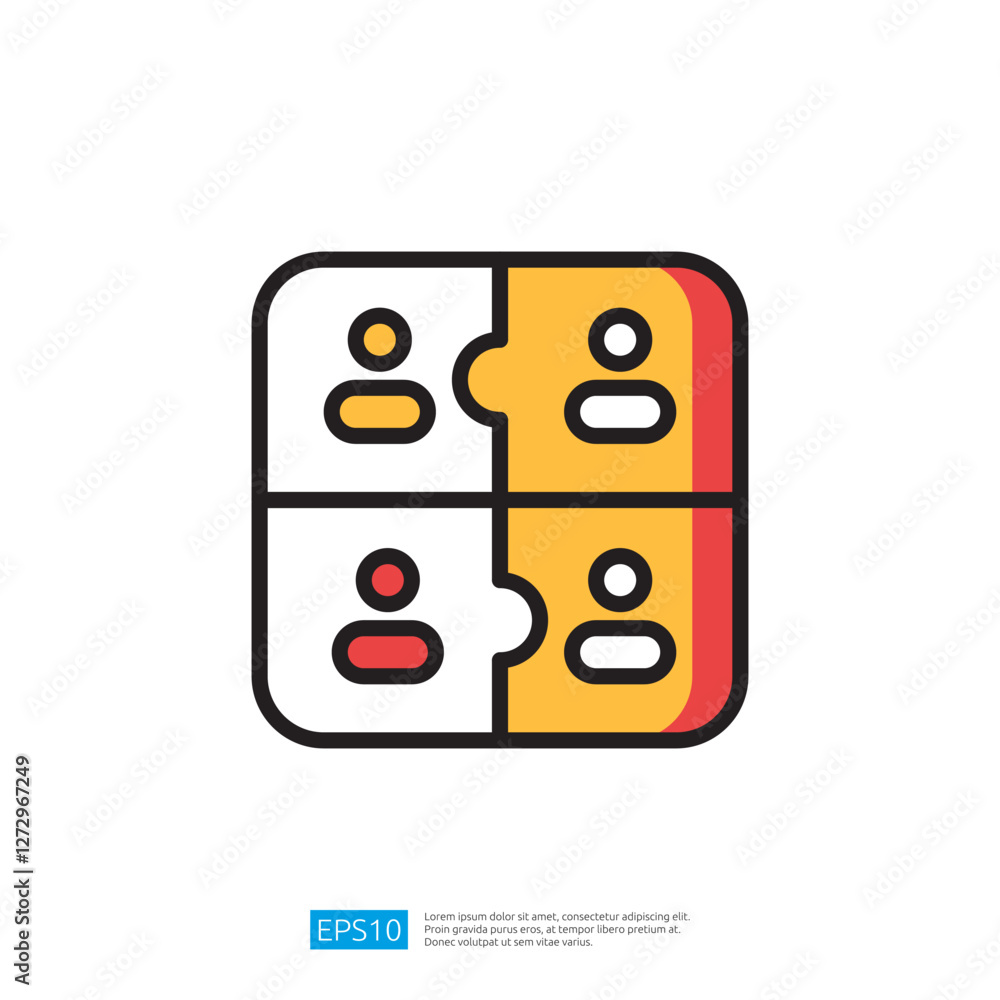 Poster colorful minimalist icon representing a game controller in simple flat design style with geometric s