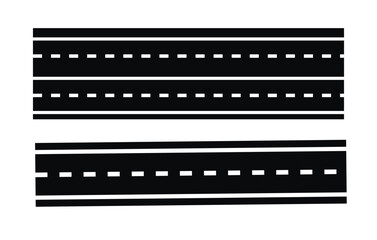 Roads and highways icons. Lots of winding roads. Bending asphalt roads and highways.. Curvy asphalt empty line isolated vector concept
