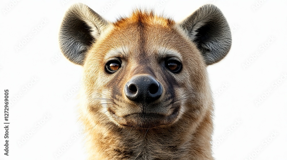 Poster hyaena animal in png format with transparent background for wildlife design projects and digital use