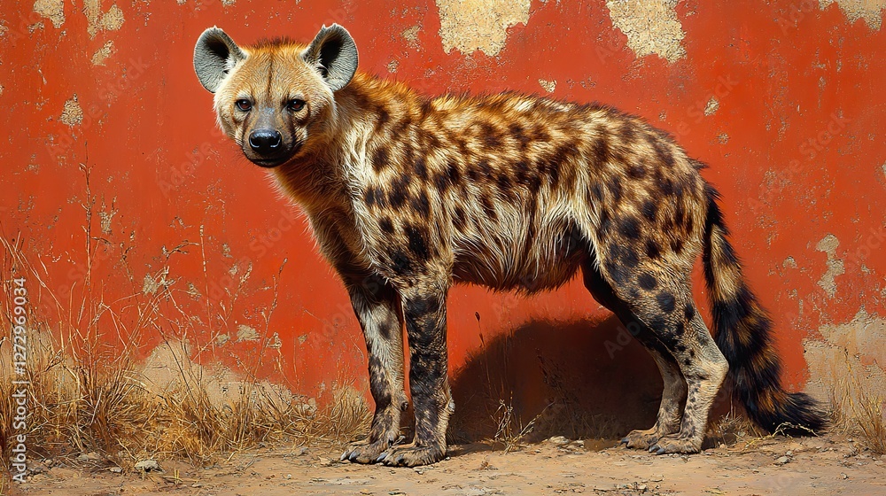 Poster hyaena animal in png format with transparent background for wildlife design projects and digital use