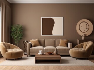 modern and minimal living room interior design, contemporary interior design, 3D render, cinematic lighting, A cozy living room with soft sofas, 