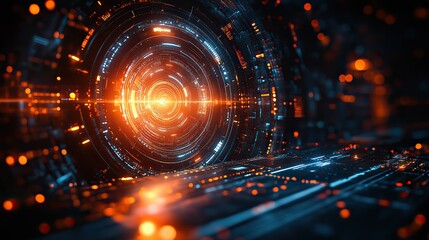 Obraz premium innovative high tech business background featuring futuristic technology elements and digital interface design for modern corporate solutions and advanced professional applications