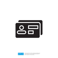 Fototapeta premium Minimalist Icon Of Two Business Cards On White Backgrounds. Simple Business Card Design Vector Graphic. Elegant Card