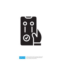 Minimalist Icon Of Hand Adjusting Mobile Controls On Device Screen Display Interface Elements Adjustments Controls
