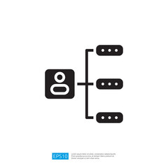Fototapeta premium Minimalist Icon Representing User Profile With Connected Data Flow Elements And Resources Representation With Graphic