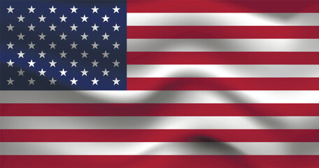 Flag of USA, The United States of America. American national symbol in official colors. Template icon. Abstract vector background.