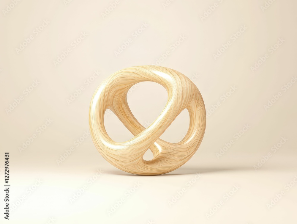 Poster 3d abstract infinity loop icon symbolizing endless creativity modern studio digital minimalistic clo