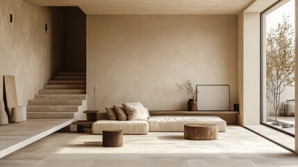 Serene Minimalist Living Room Interior Design
