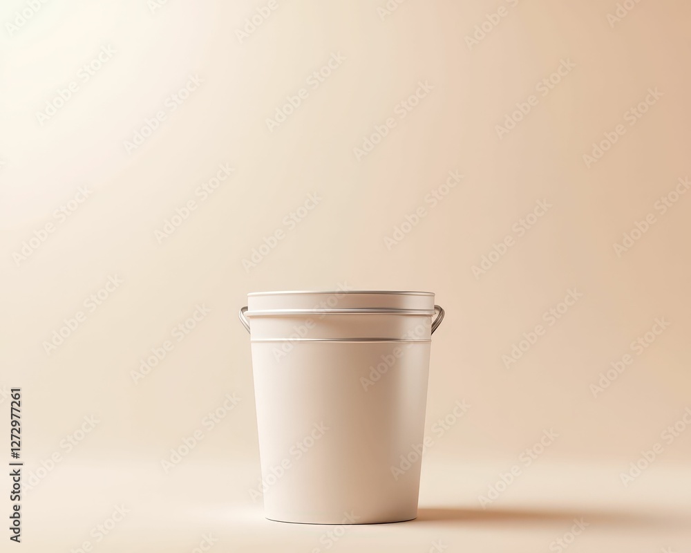 Aufkleber 3d minimalist milk bucket design studio setting digital artwork clean environment front view modern 