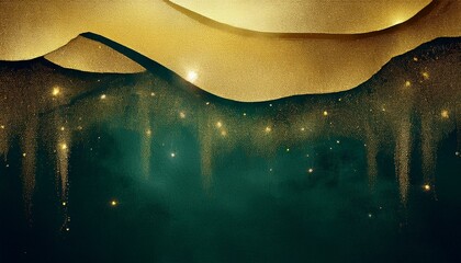 Obraz premium Shimmering elegant abstract wallpaper (green, gold)