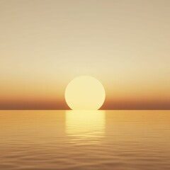 Obraz premium 3d sunrise over a minimalist horizon nature imagery tranquil environment serene viewpoint symbolizing new beginnings