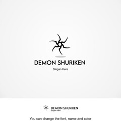 Demon Shuriken Logo Template Design Vector